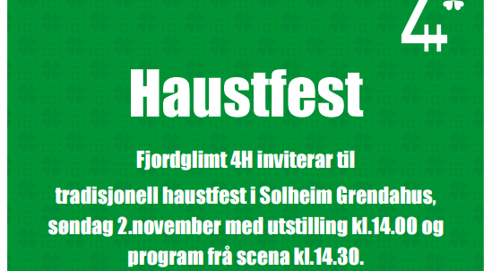 Bilde/illustrasjon for Haustfest for Fjordglimt 4H Haustfest for Fjordglimt 4H